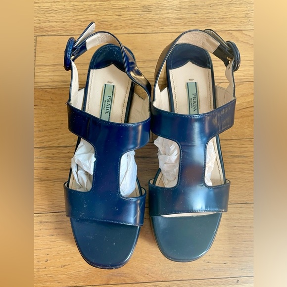 Prada navy platform sandals - 36 - Picture 2 of 5